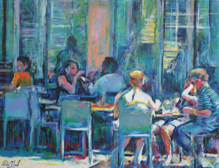 2022 2 Tea Room Vienna. 30 x 42 framed di Peter Wood (2017): Pittura a  Acrilico su Tela - SINGULART